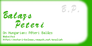 balazs peteri business card