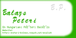 balazs peteri business card